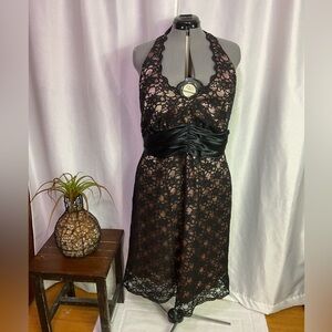 Eliza J Black Lace Halter Dress